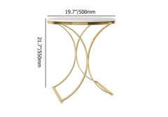 Modern Round Faux Marble Side Table With Gold Frame Dimensions