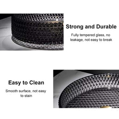 Modern Round Glass Vessel Sink in Black, Clear, and Gold