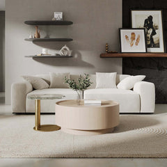 Modern Round Nesting Coffee Tables With Gold Base
