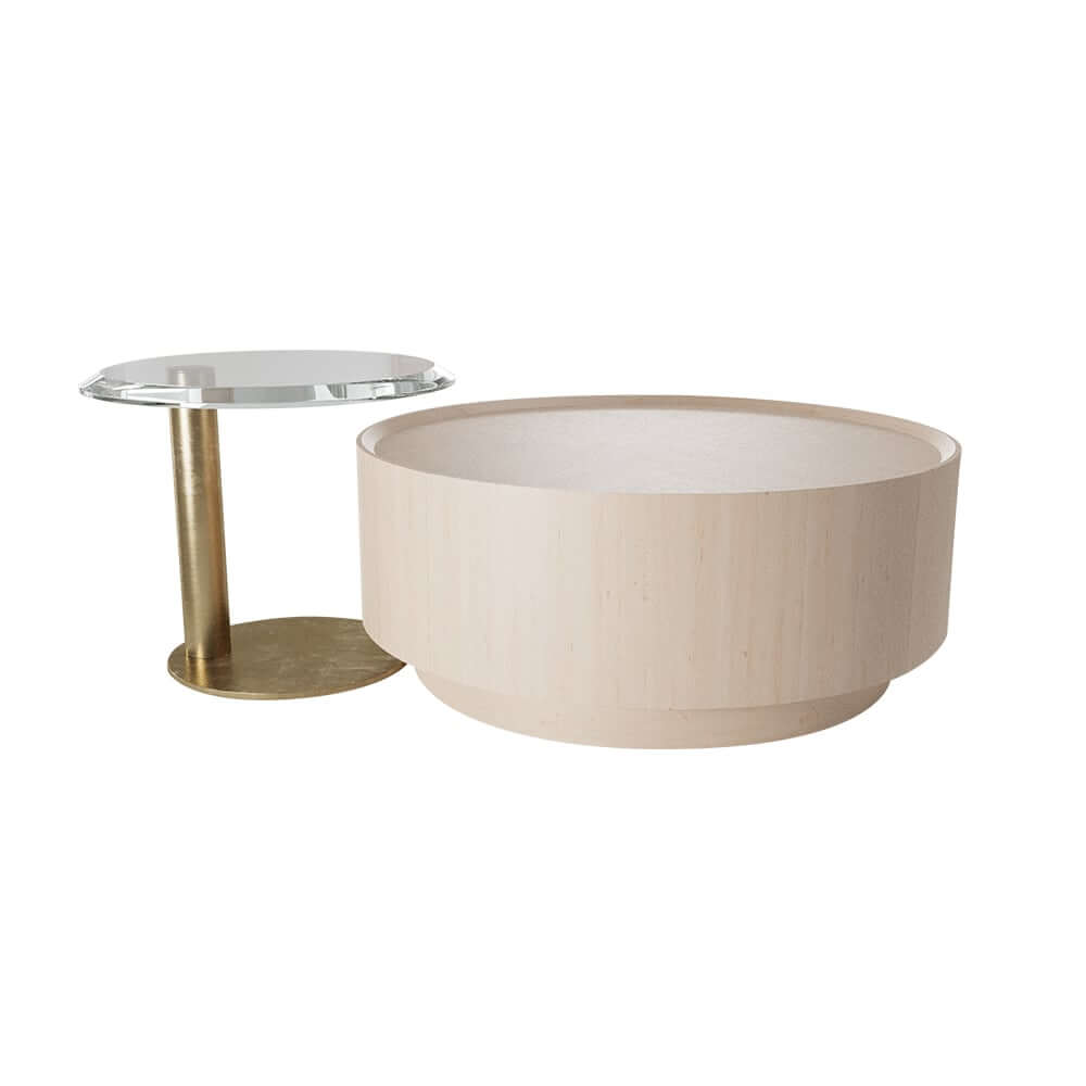 Modern Round Nesting Coffee Tables With Gold Base