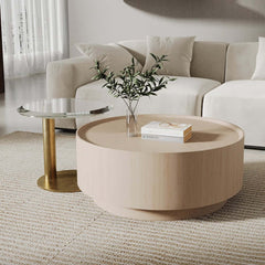 Modern Round Nesting Coffee Tables With Gold Base