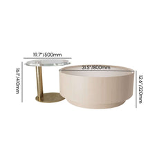 Modern Round Nesting Coffee Tables With Gold Base Dimensions