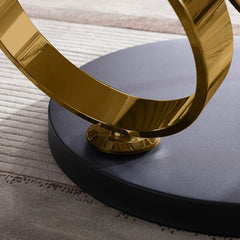 Modern Round Sintered Stone Coffee Table with Rotating Top