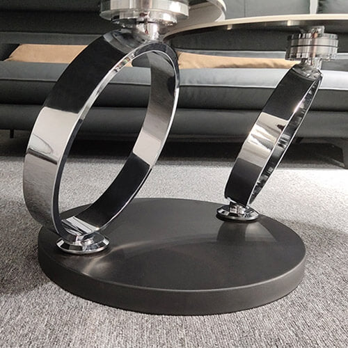 Modern Round Sintered Stone Coffee Table with Rotating Top