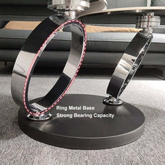 Modern Round Sintered Stone Coffee Table with Rotating Top