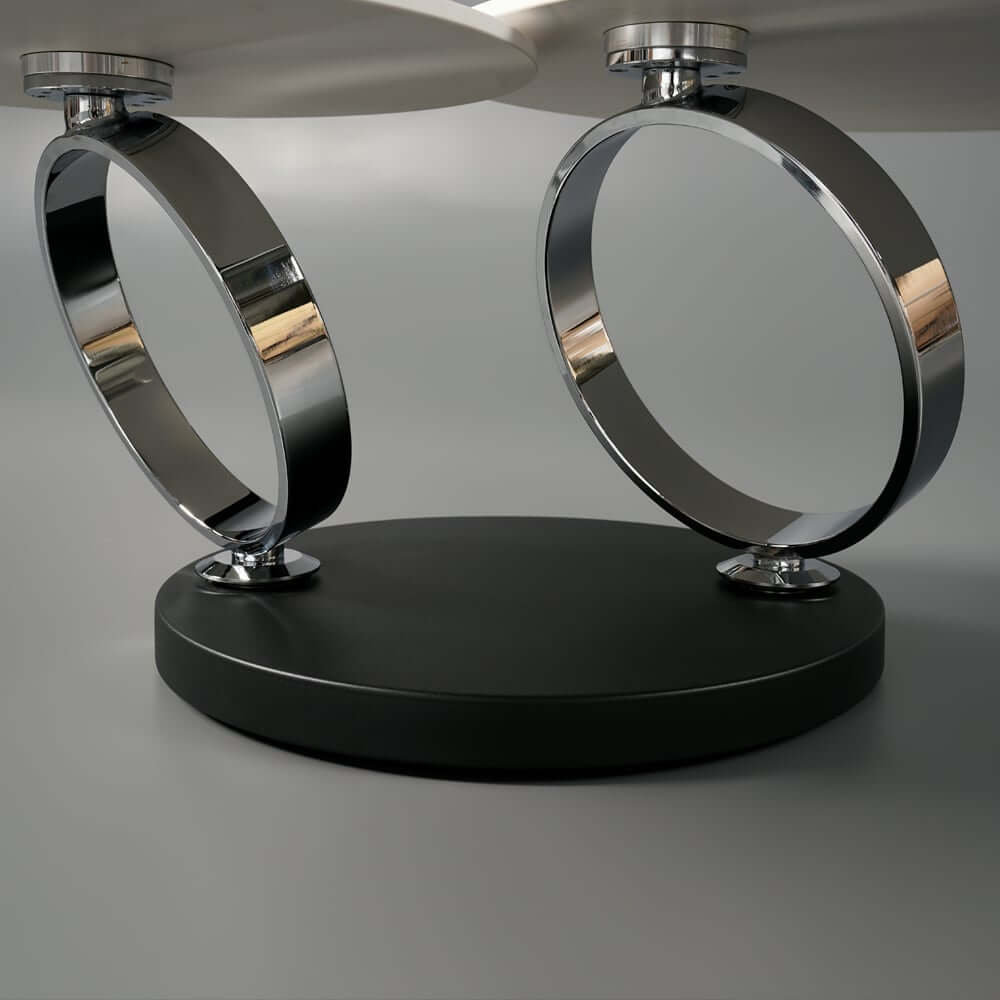Modern Round Sintered Stone Coffee Table with Rotating Top