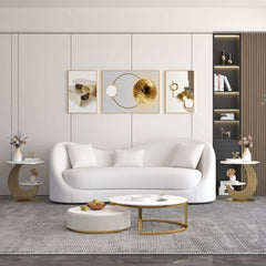 Modern Round Sintered Stone Table With Sculptural Base