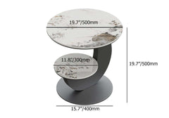 Modern Round Sintered Stone Table With Sculptural Base Dimensions