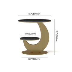 Modern Round Sintered Stone Table With Sculptural Base Dimensions