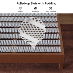 Modern Rubber Wood Bedroom Set with Boucle Headboard and Travertine Top