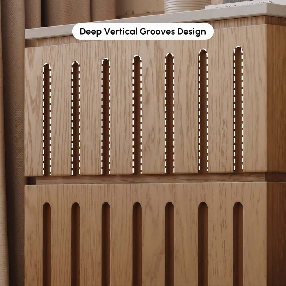 Modern Rubber Wood Bedroom Set with Boucle Headboard and Travertine Top