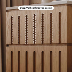 Modern Rubber Wood Bedroom Set with Boucle Headboard and Travertine Top