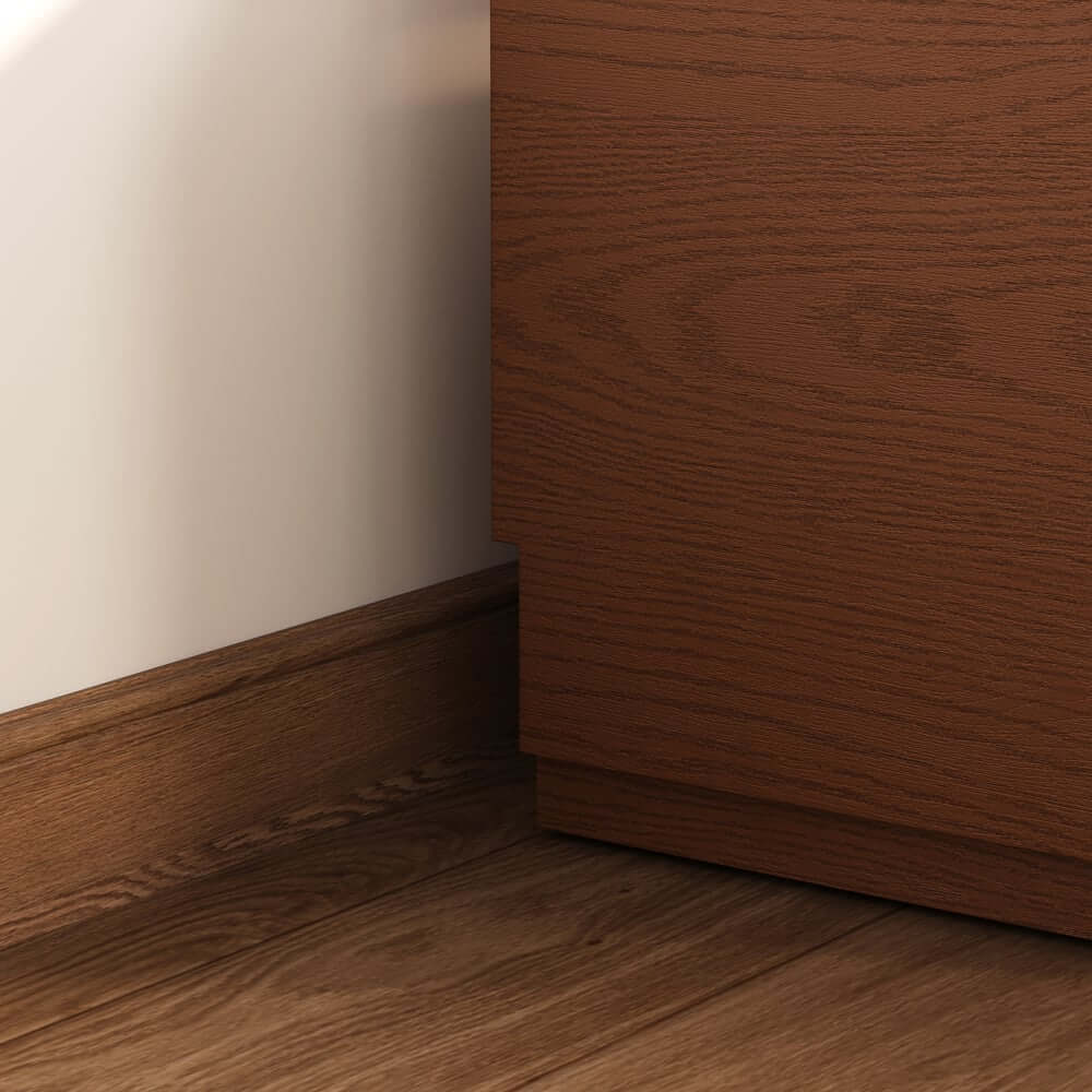 Modern Rubber Wood Nightstand With Built-In Lighting