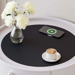 Modern Saddle Leather Vanity Set With Sintered Stone Top