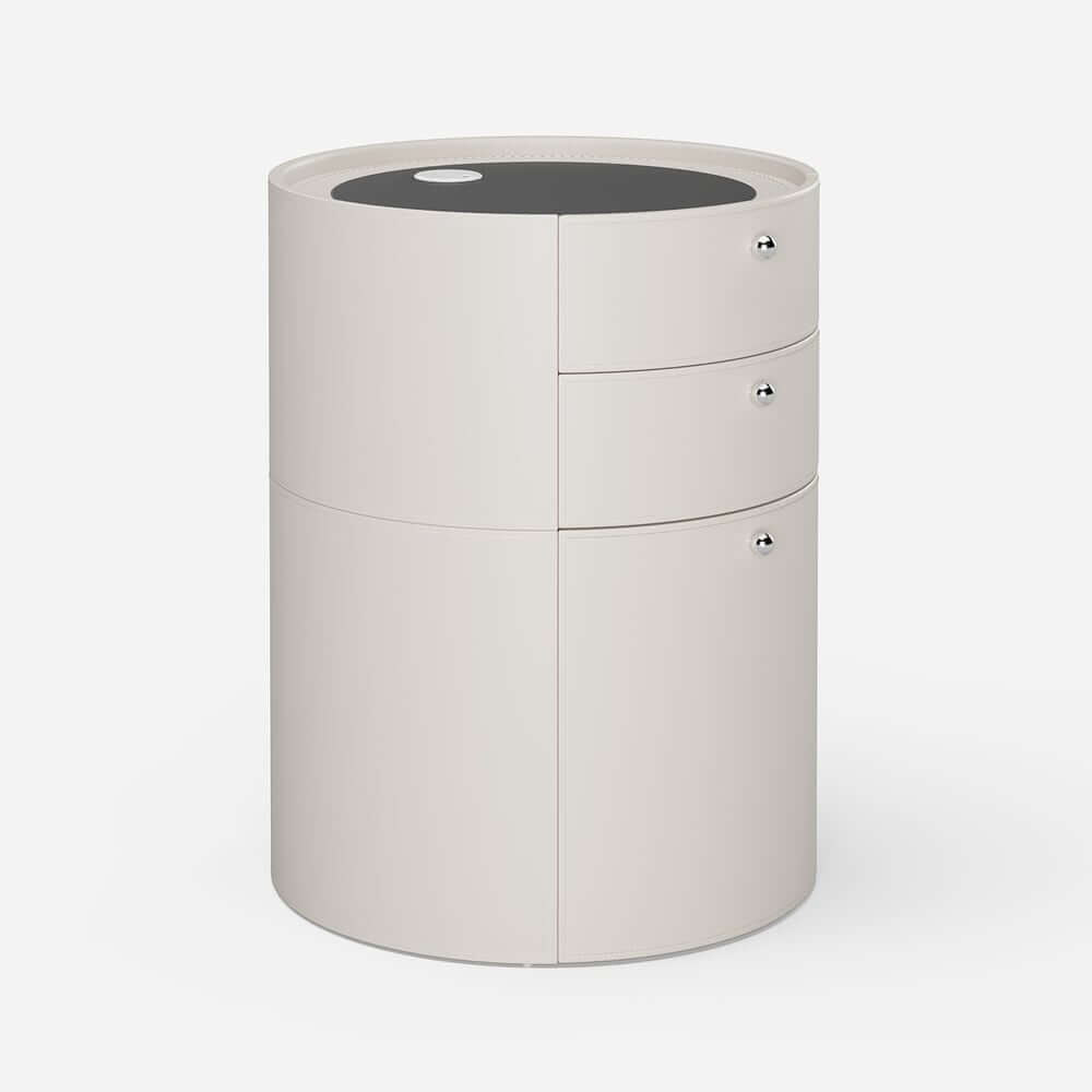 Modern Saddle Leather Vanity Set With Sintered Stone Top