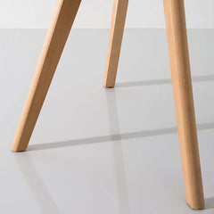 Modern Side Chair In Dark Gray Linen With Beech Legs