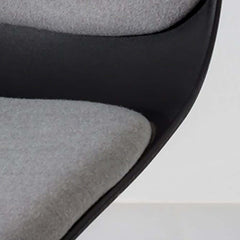 Modern Side Chair In Dark Gray Linen With Beech Legs