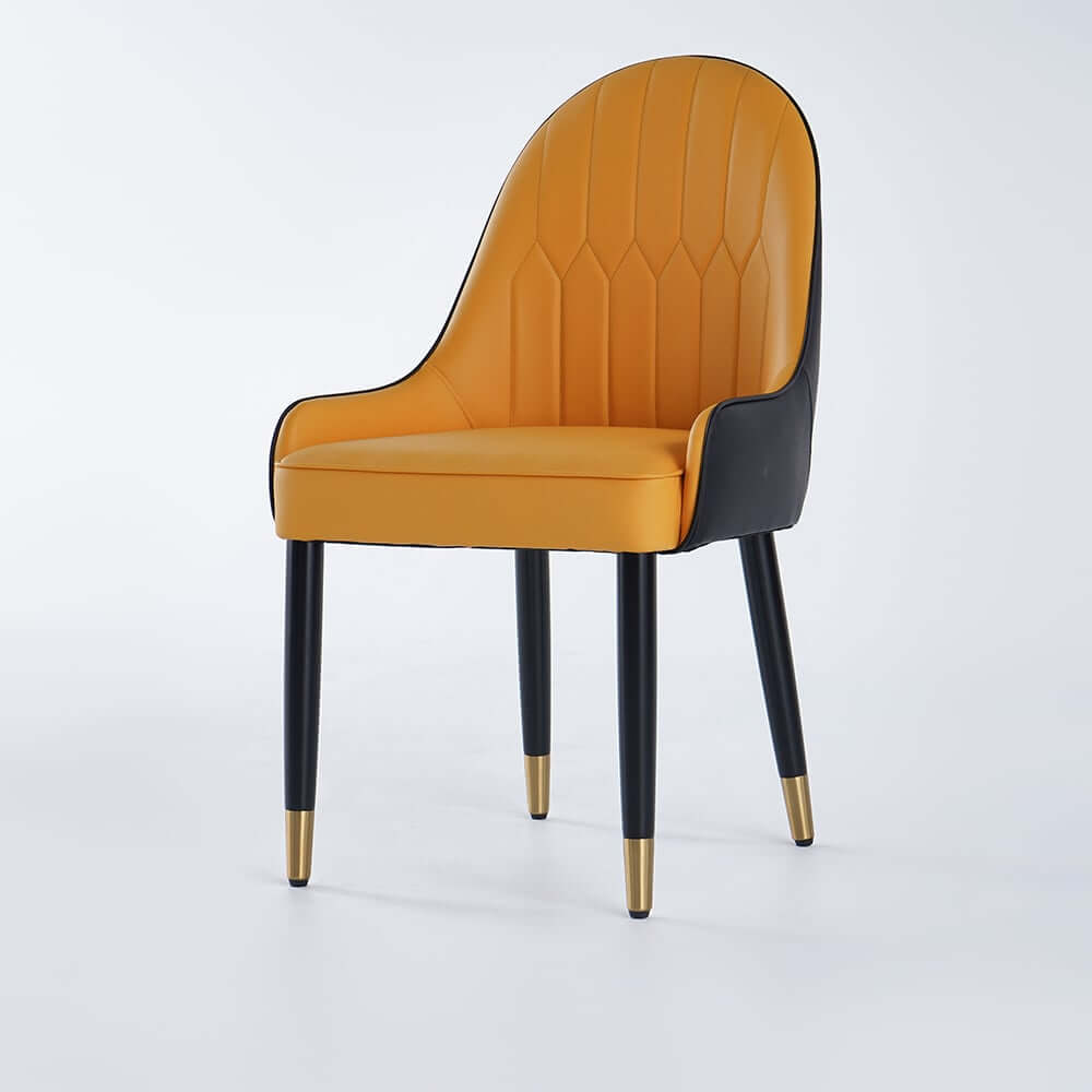 Modern Side Chair Set with Faux Leather Upholstery, White & Green