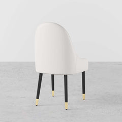 Modern Side Chair Set with Faux Leather Upholstery, White & Green