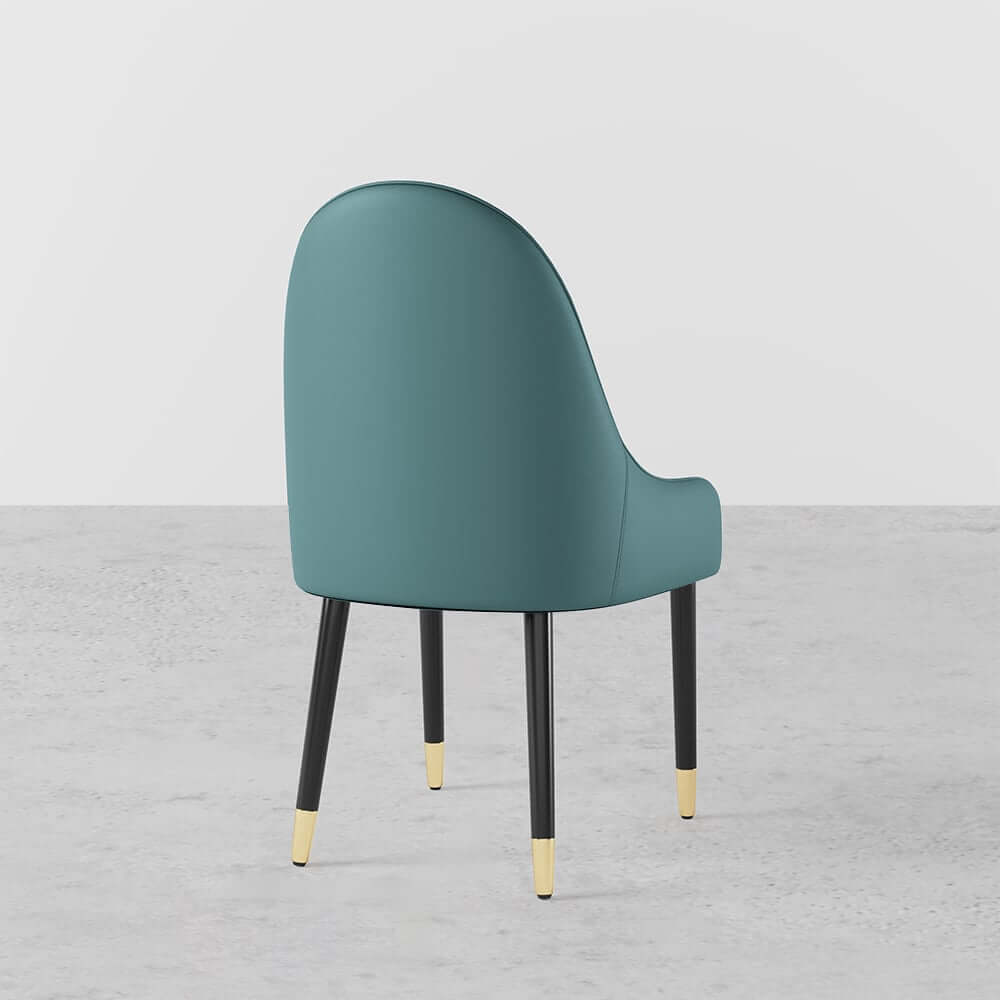 Modern Side Chair Set with Faux Leather Upholstery, White & Green