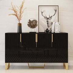 Modern Sideboard with Gold Accents and 4 Doors