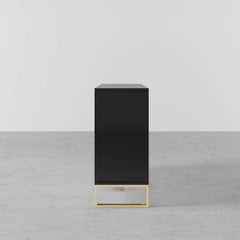 Modern Sideboard with Gold Accents and 4 Doors