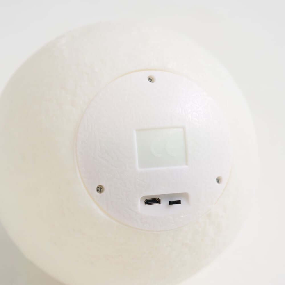 Modern Silver Resin Sculpture with LED Illuminated Sphere