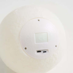 Modern Silver Resin Sculpture with LED Illuminated Sphere