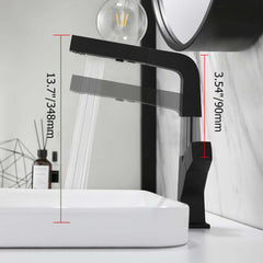 Modern Single Handle Pull-Out Bathroom Faucet in Black