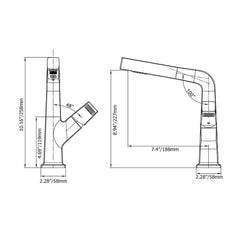 Modern Single Handle Pull-Out Bathroom Faucet in Black