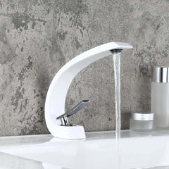 Modern Single Hole Bathroom Faucet in Brass with Lever Handle