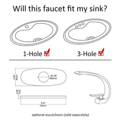 Modern Single Hole Bathroom Faucet in Brass with Lever Handle