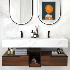 Modern Single Hole Bathroom Faucet in Brass with Lever Handle