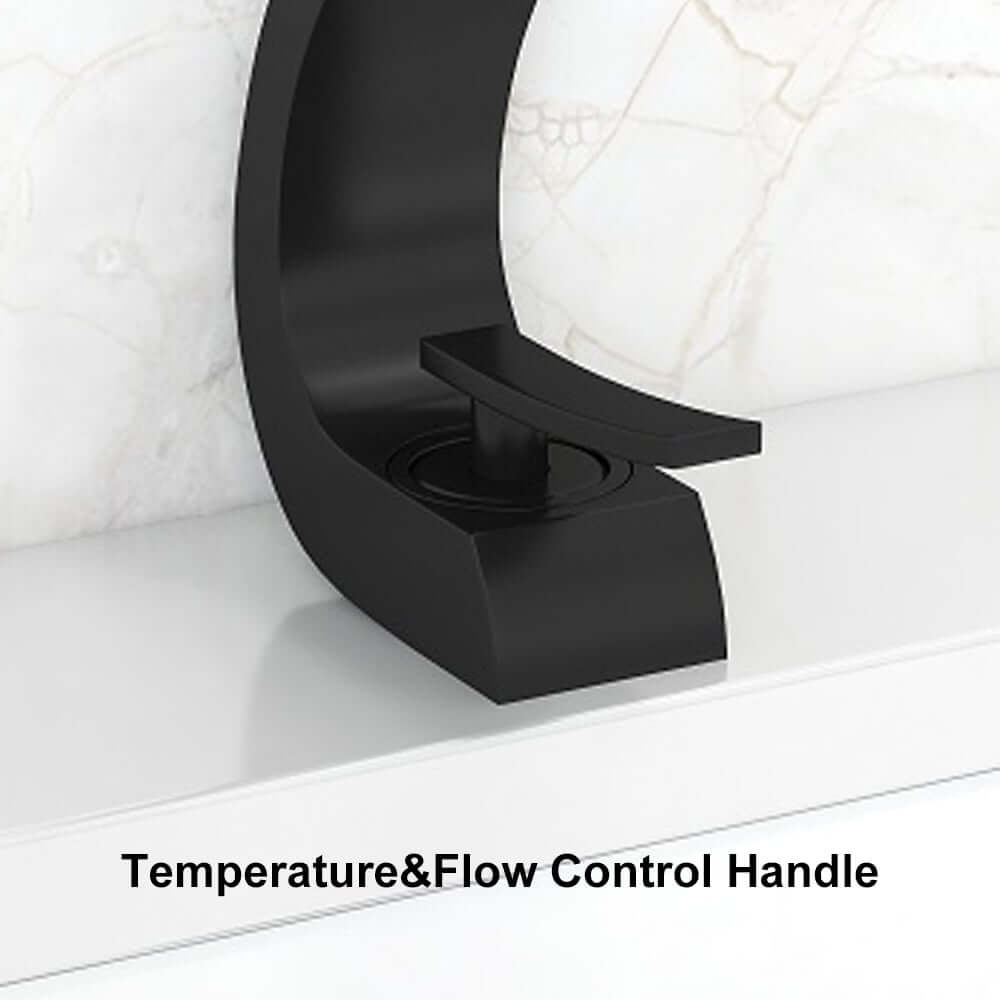 Modern Single Hole Bathroom Faucet in Brass with Lever Handle