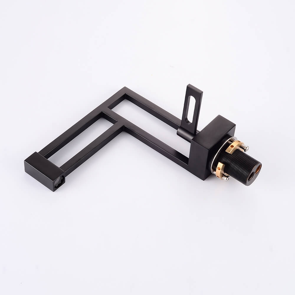 Modern Single Hole Bathroom Faucet in Matte Black with Lever Handle