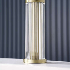 Modern Single Hole Bathroom Faucet with Brass Construction and Brushed Gold Finish