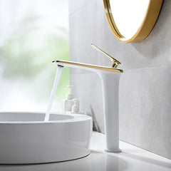 Modern Single Hole Brass Bathroom Sink Faucet with Lever Handle Main Product Image