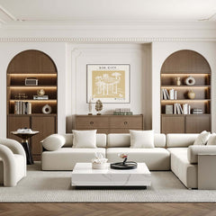 Modern Sintered Stone Coffee Table With 2 Drawers