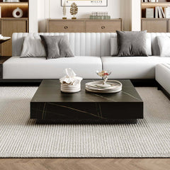 Modern Sintered Stone Coffee Table With 2 Drawers