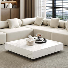 Modern Sintered Stone Coffee Table With 2 Drawers