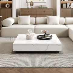 Modern Sintered Stone Coffee Table With 2 Drawers