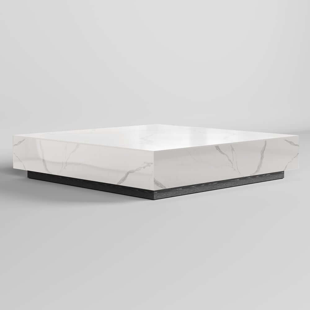 Modern Sintered Stone Coffee Table With 2 Drawers