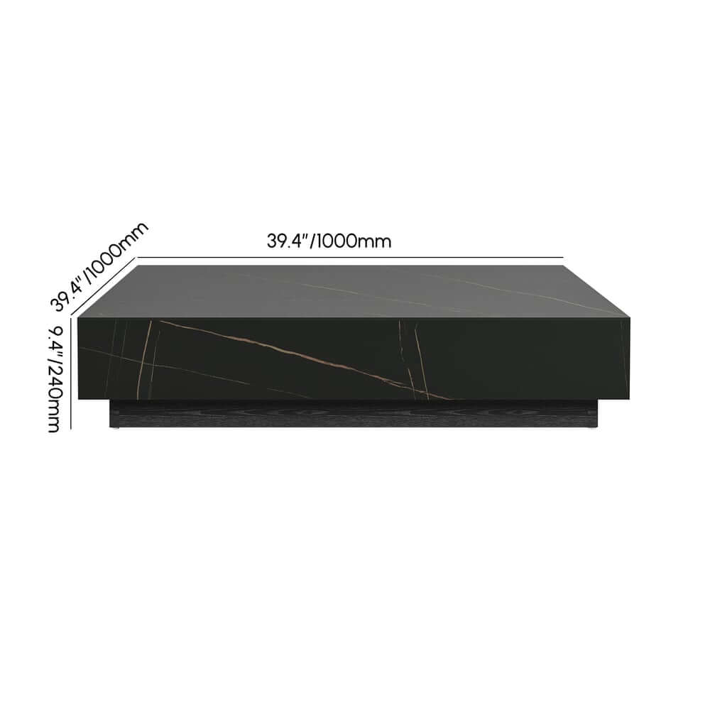 Modern Sintered Stone Coffee Table With 2 Drawers Dimensions