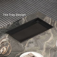 Modern Sintered Stone Coffee Table with Carbon Steel Base