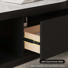 Modern Sintered Stone Coffee Table With Drawers