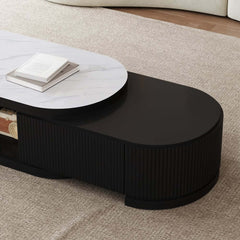 Modern Sintered Stone Coffee Table With Drawers