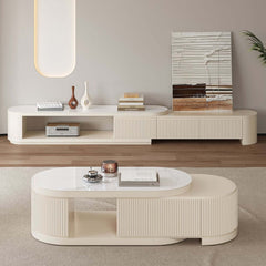 Modern Sintered Stone Coffee Table With Drawers