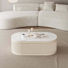 Modern Sintered Stone Coffee Table With Drawers