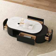Modern Sintered Stone Coffee Table With Drawers