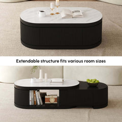 Modern Sintered Stone Coffee Table With Drawers